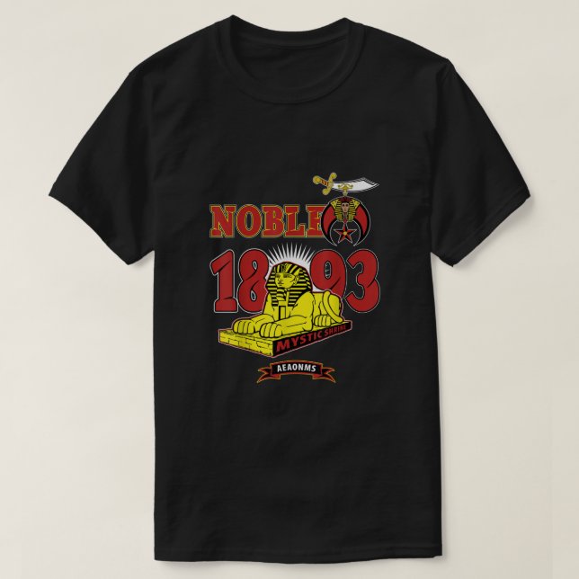 Mens Shriner Noble Mystic Shrine 1893 AEAONMS Sphi T-Shirt (Design vorne)