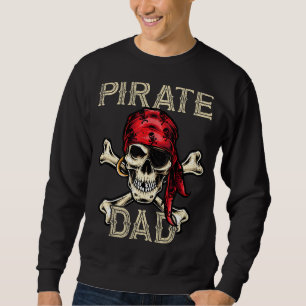 Mens Skull Skeleton Pirate Vater Vatertag Sweatshirt