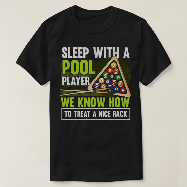 Mens Sleep mit Billardspieler spielen T-Shirt (Design vorne)