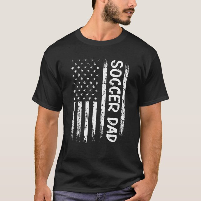 Mens Soccer Daddy Erstmaliger Vater US Flag New Da T-Shirt (Vorderseite)