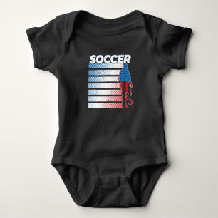 Mens Soccer Red White Blue Baby Strampler