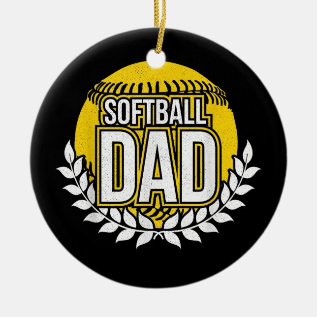 Mens Softball Vater Keramik Ornament (Vorne)
