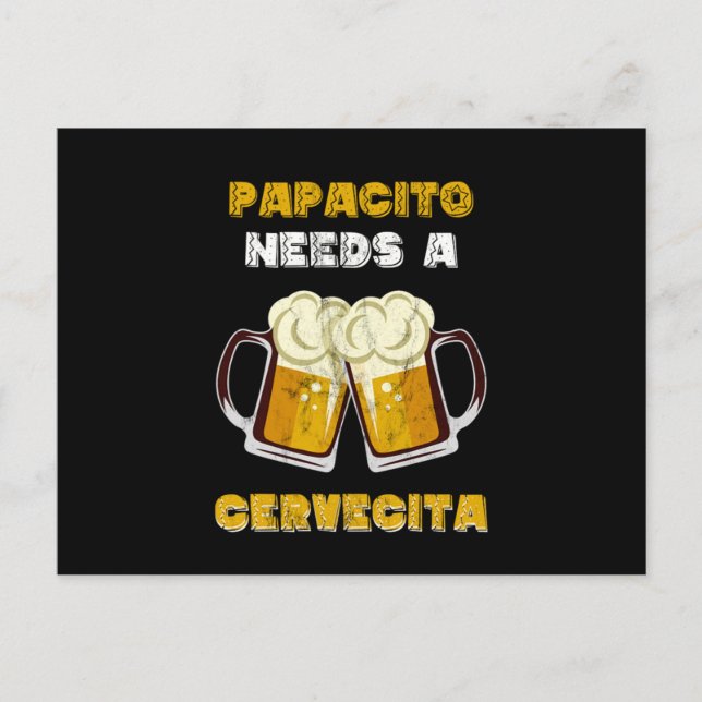 Mens Spanglish Latino Cerveza Beer Papacito Funny Postkarte (Vorderseite)