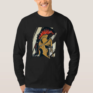 Mens Spartan Gladiator Helmet Grita Sparta Soldi T-Shirt
