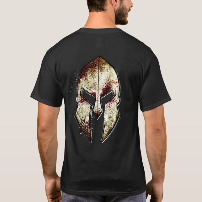Mens Spartan Helmet Griechischer Gladiator Warrior T-Shirt (Rückseite)