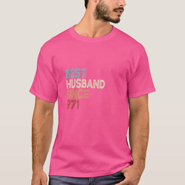 Mens Spaß Bestes Ehemann seit 1971 Jok T-Shirt (Vorderseite)