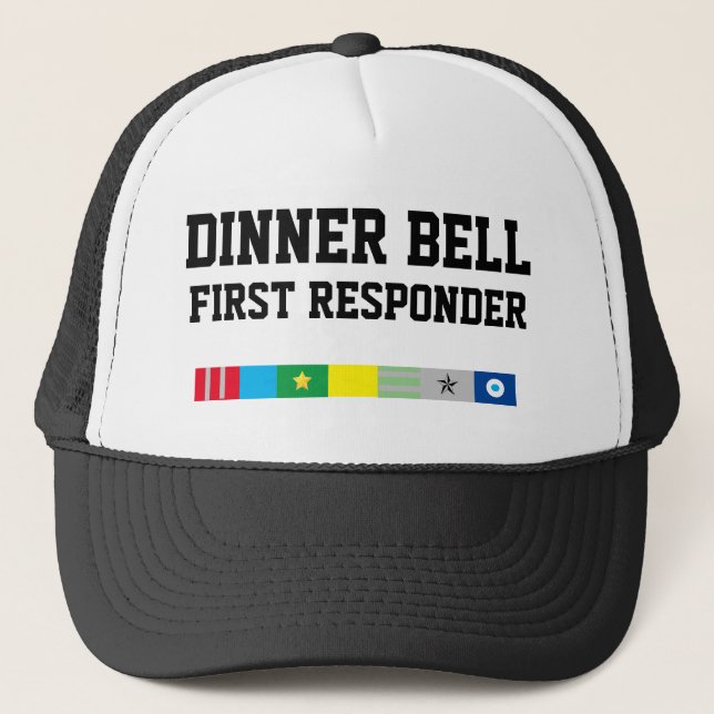 Mens Sportswear Baseball DINNER BELL ERSTE ANTWORT Truckerkappe (Vorderseite)