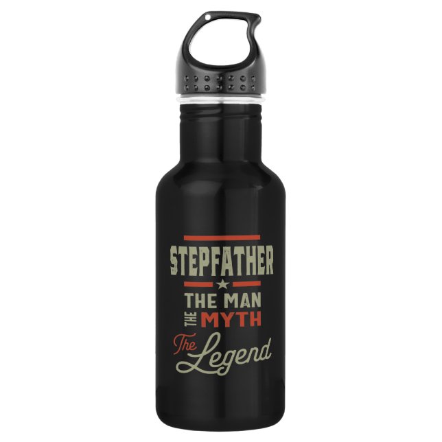 Mens Stepfather Der Mensch Der Mythos der Legende Edelstahlflasche (Vorderseite)