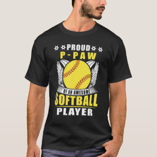 Mens Stolz P Pfote einer Phantastischen Softball P T-Shirt