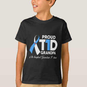 Mens Stolz T1D Großvater von Opa Diabetes Awaren T-Shirt