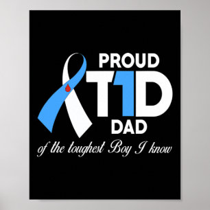 Mens Stolz T1D Vater Sohn Diabetes Bewusstsein Dia Poster