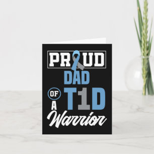 Mens Stolz Vater eines T1D Krieger Diabetes Bewuss Karte