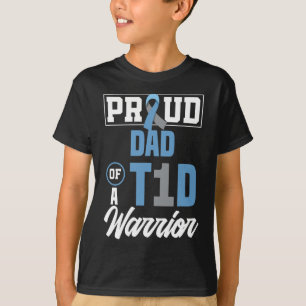 Mens Stolz Vater eines T1d Krieger Diabetes Bewuss T-Shirt