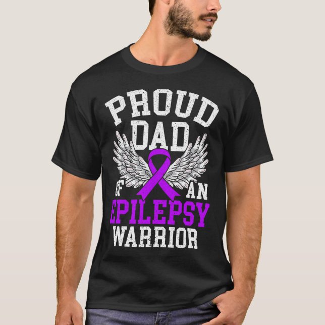 Mens Stolzer Vater einer Epilepsie-Epilepsie-Awa T-Shirt (Vorderseite)