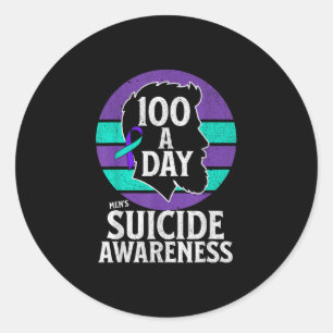Mens Suicide Awareness Design Mens Mental Health A Runder Aufkleber