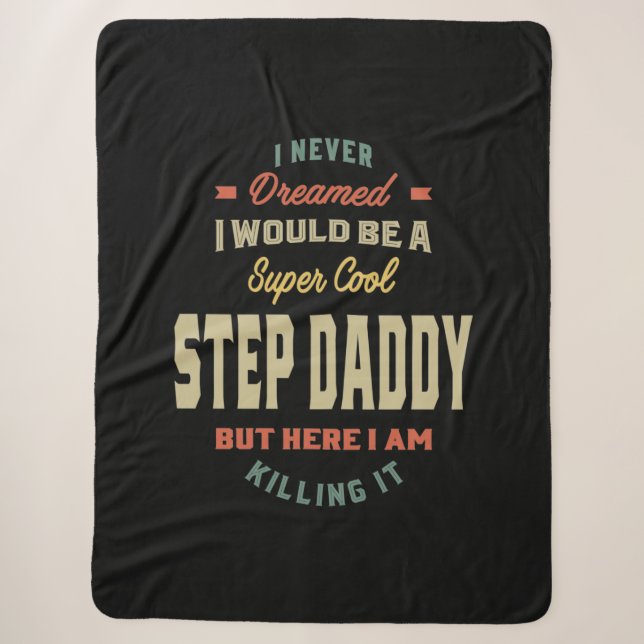 Mens Super Cool Step Daddy tötet es Vater Geschenk Sherpadecke (Vorderseite)
