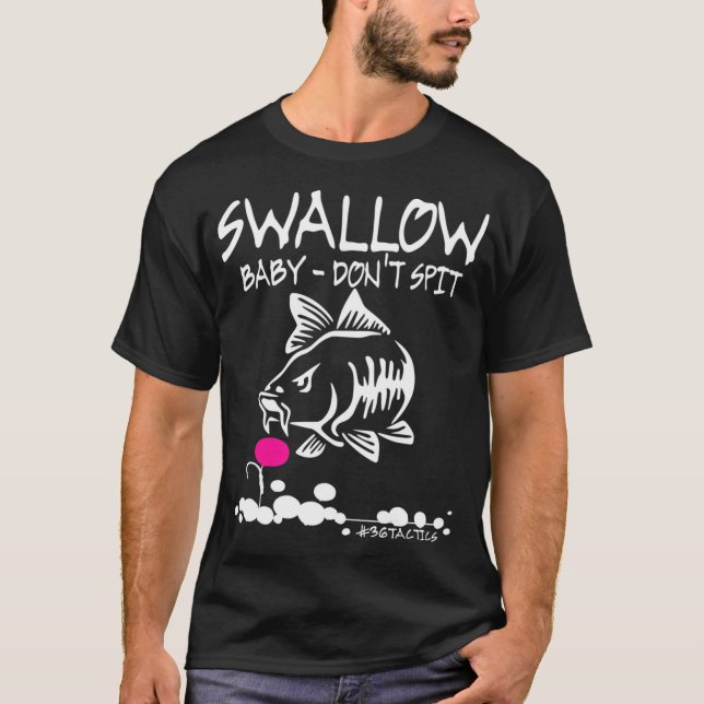 Mens Swallow Baby Spit Carp Fishing Pop-Up B T-Shirt (Vorderseite)