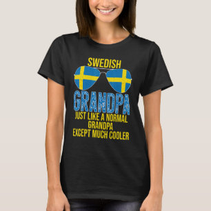 Mens Swedish Opa Sweden Flag Sonnenbrillen Vater T-Shirt