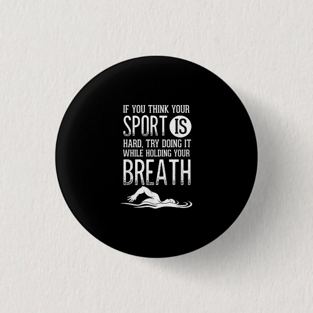 Mens Swim Swimmer Sport Übung Button (Vorderseite)