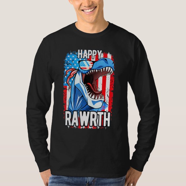 Mens T-Rex US Independence Day 4. Juli T-Shirt (Vorderseite)