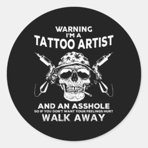 Mens Tattoo Artist Skull Grafik Tattoo Artist App Runder Aufkleber