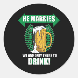 Mens Team Groom Stag Party Beer Men Runder Aufkleber