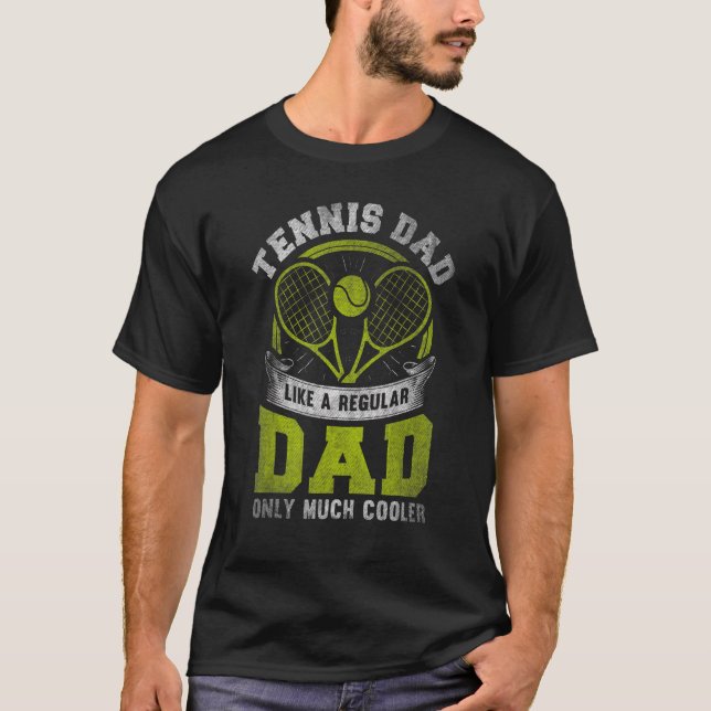 Mens Tennis Vater wie ein regelmäßiger Vater nur v T-Shirt (Vorderseite)
