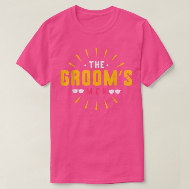 Mens The Grooms Men Engagement Bachelor Party Groo T-Shirt (Design vorne)