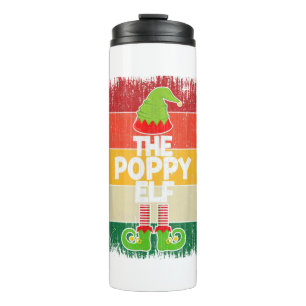 Mens The Poppy Elf Matching Group Weihnachts-Party Thermosbecher