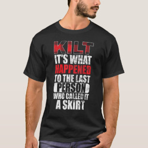 Mens traditionelles Kilt Trageangebot für einen Ki T-Shirt