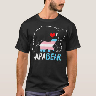 Mens Trans Papa Bear Proud Dad Rainbow Transgender T-Shirt