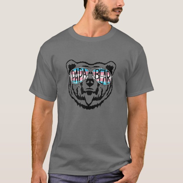 Mens Trans Papa Bear Proud Vater Ally Transgender  T-Shirt (Vorderseite)