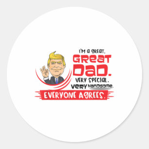 Mens Trump Fathers Day Fantastischer Vater _1 Runder Aufkleber