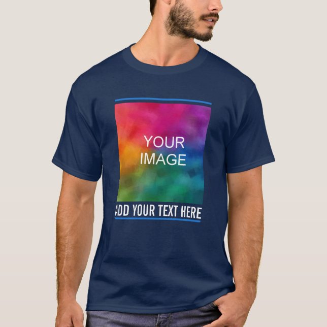 Mens Tshirts Ajouter Votre Photo Société Logo Text (Devant)
