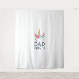 Mens Unicorn Vater der Geburtstagsmädchen Matching Wandteppich