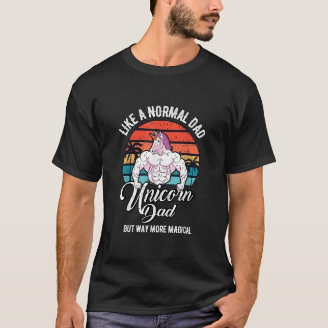 Mens Unicorn Vater Unicorns Gym Workout Geschenk T-Shirt (Vorderseite)