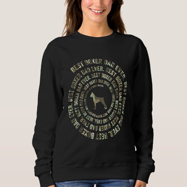 Mens US Flag Camo Boxer Dog Dad Spiral  Dog Sweatshirt (Vorderseite)