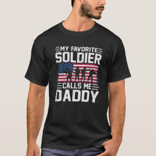 Mens USA Flag Mein Soldat nennt Me Daddy Army Fath T-Shirt