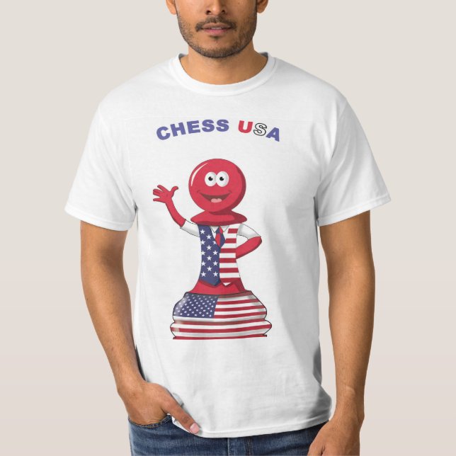 Men's USA Flag Pawn T - Shirt phantastisches Desig (Vorderseite)