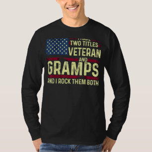 Mens Usa Ich habe zwei Titeln Veteran und Grampen T-Shirt