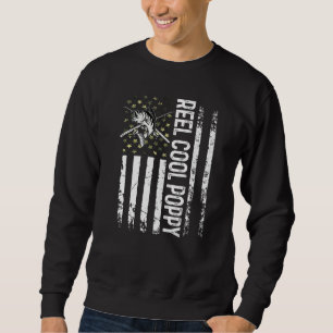 Mens Usa Reel Coolen Mohn für Papa Fishing Vater Sweatshirt