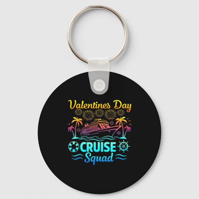 Mens Valentines Day Cruise Squad 2026 Vacation Tra Schlüsselanhänger (Vorderseite)