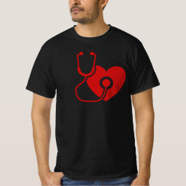 Men's Value T - Shirt mit Red Stethoscope