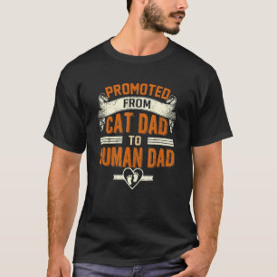 Mens Vater Ankündigung Katze Vater Menschlicher Va T-Shirt