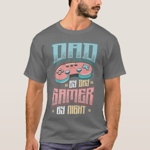 Mens Vater by Day Gamer By Night Cool Gaming Vater T-Shirt