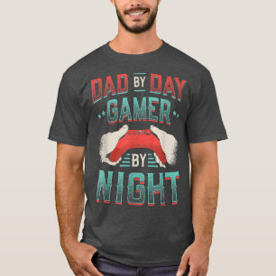 Mens Vater by Day Gamer by Night Cool Gaming Vater T-Shirt