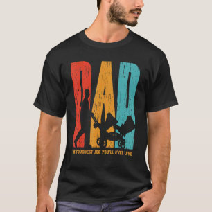 Mens Vater Der härteste Job, den Sie je Liebe Retr T-Shirt