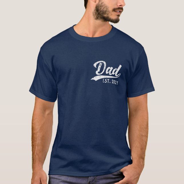 Mens Vater Est. 2021 Neuankündigung des Vaters der T-Shirt (Vorderseite)