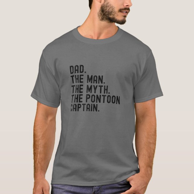 Mens Vater Man Myth Pontoon Captain Pontooning Boa T-Shirt (Vorderseite)