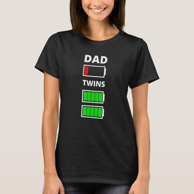 Mens Vater Müde Low-Battery Twins Volllade Mens T-Shirt (Vorderseite)